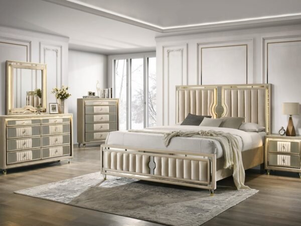 Venetian 4pc or 5pc Platform Bedroom Set - Queen, King