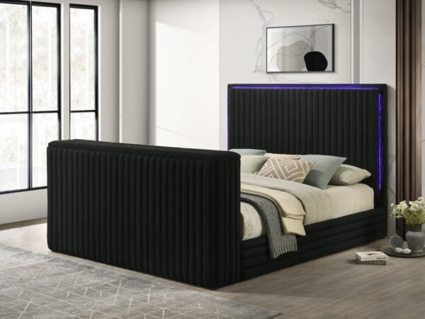 Villa Black Platform Bed - Queen, King