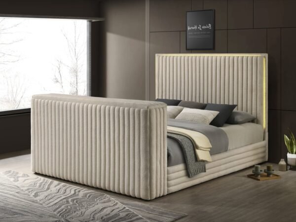 Villa White Platform Bed - Queen, King