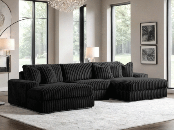 XL SUNDAY2 - BLACK 3PC Sectional