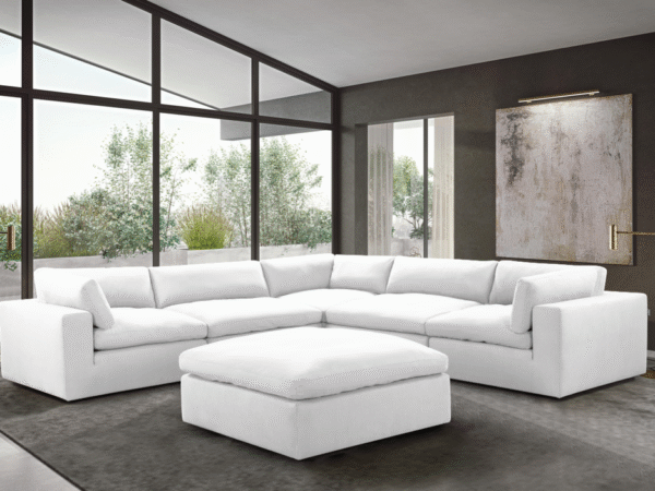 XL CLOUD WHITE Sectional + Ottoman Set
